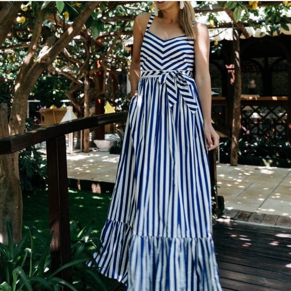 jcrew striped maxi dress, literally wore ONCE